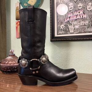 ⚡️FRYE 12R Harness Boots w/ Custom OOAK Concho Harnesses, READ⚡️